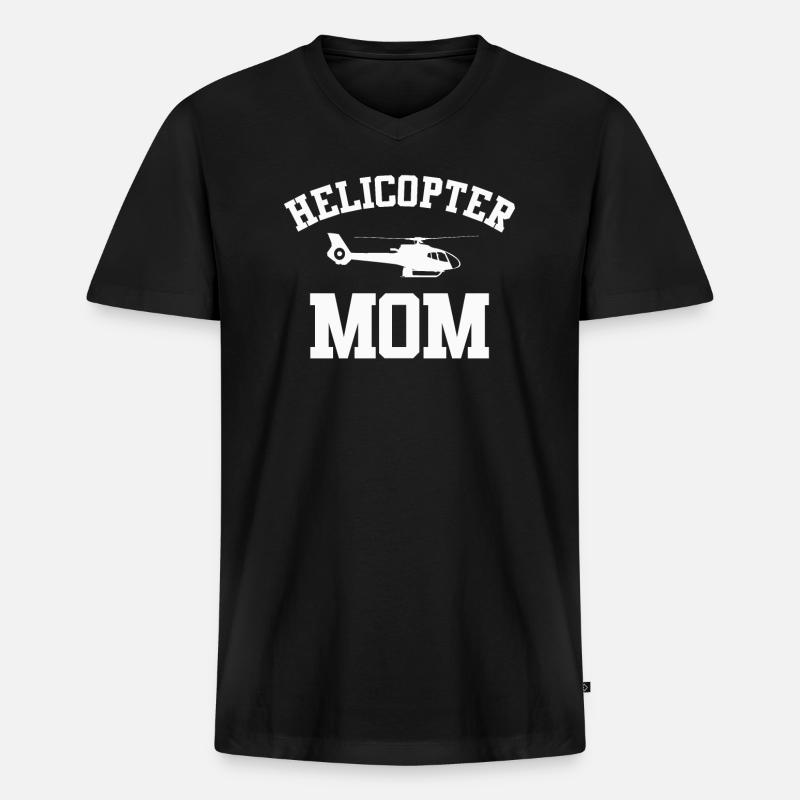 Helikopter Eltern Lustige Helikoptermutter - Männer Premium Bio T-Shirt mit V-Ausschnitt - Schwarz