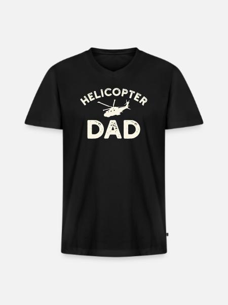 Helicopter Parents Funny Men Pilot - Men's Premium Organic T-shirt with V-neck - black