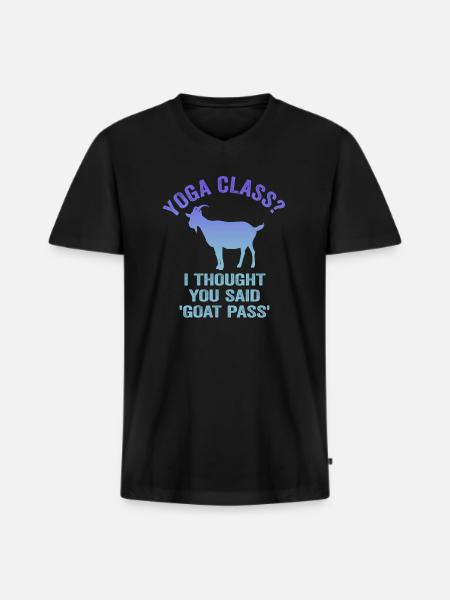 Yogastunde oder Ziegenpass - Männer Premium Bio T-Shirt mit V-Ausschnitt - Schwarz