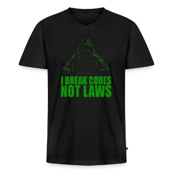Ethische Hacker-Cybersicherheitsexpertise - Männer Premium Bio T-Shirt mit V-Ausschnitt - Schwarz - Vorne - Nico (187cm)