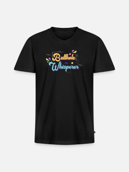 Butthole Whisperer - Men's Premium Organic T-shirt with V-neck - black