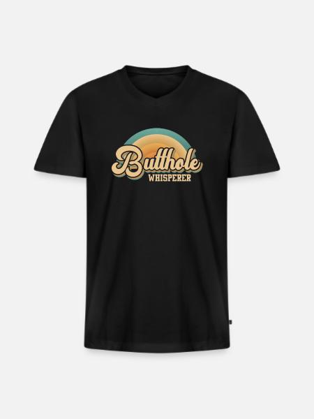 Butthole Whisperer - Men's Premium Organic T-shirt with V-neck - black