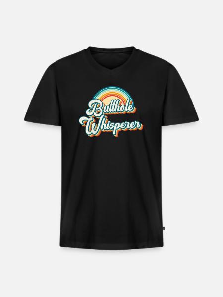 Butthole Whisperer - Men's Premium Organic T-shirt with V-neck - black