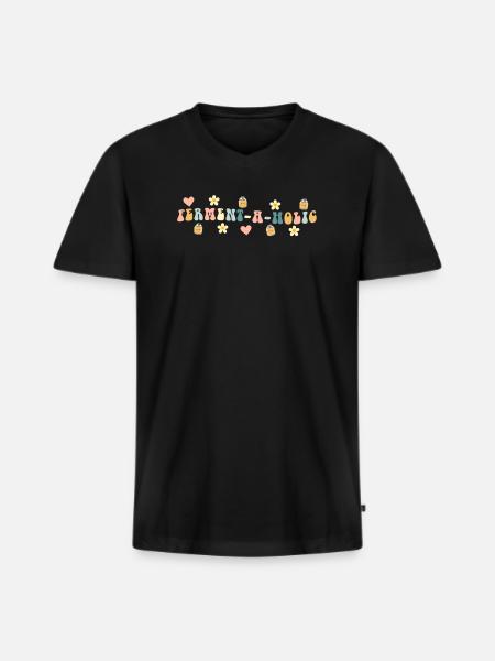 Ferment-A-Holic Kombucha Lover Fun - Men's Premium Organic T-shirt with V-neck - black