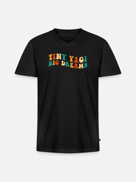 Tiny Yogi Big Dreams Méditation - T-shirt encolure en V Premium bio Homme - noir