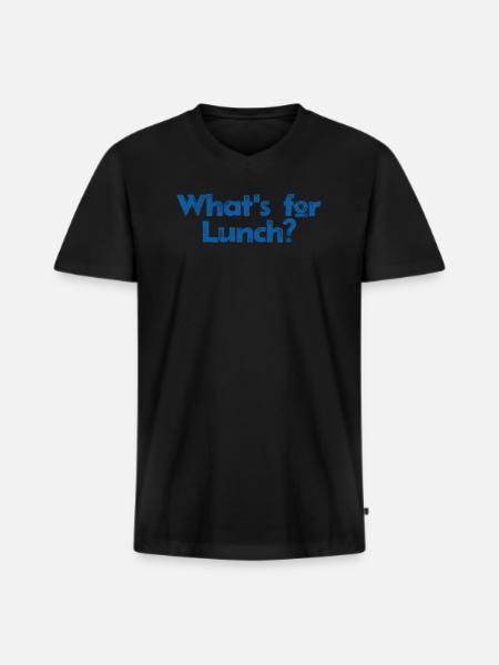 What's For Lunch? - Men's Premium Organic T-shirt with V-neck - black