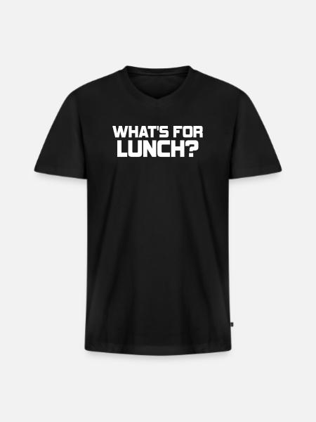 What's For Lunch? - Men's Premium Organic T-shirt with V-neck - black