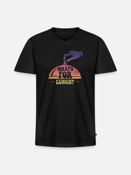 What's For Lunch? - Men's Premium Organic T-shirt with V-neck - black