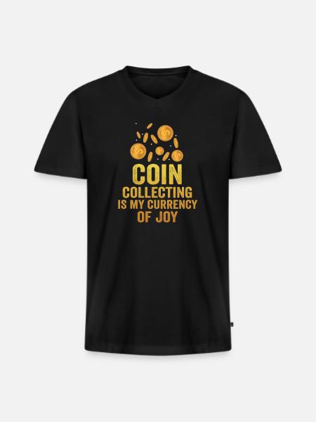 Old Coins New Adventures Numismatics - Men's Premium Organic T-shirt with V-neck - black