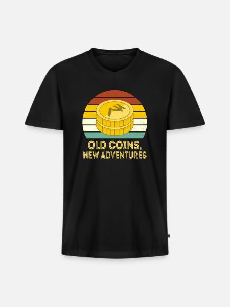 Old Coins New Adventures Numismatics - Men's Premium Organic T-shirt with V-neck - black