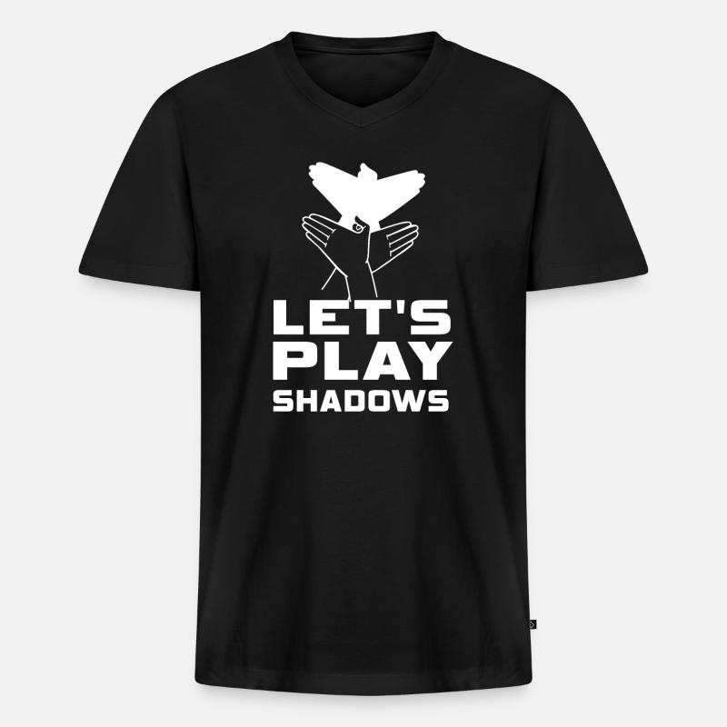 Let's Play Shadows Shadow Puppetry - Männer Premium Bio T-Shirt mit V-Ausschnitt - Schwarz