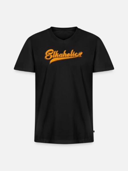 Elchjagd Elkaholische Jäger - Männer Premium Bio T-Shirt mit V-Ausschnitt - Schwarz