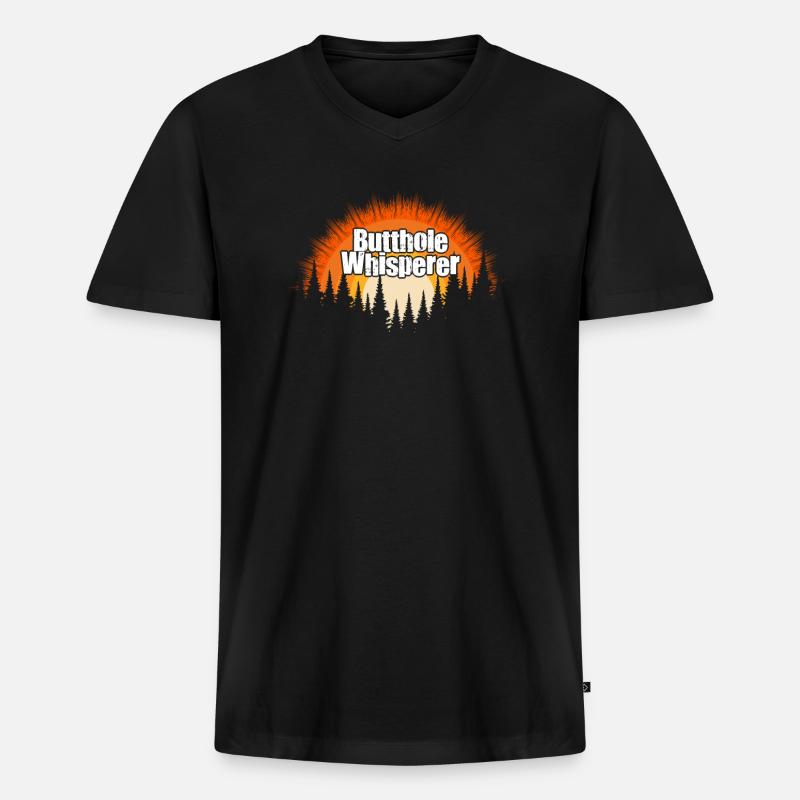 Arschloch-Flüsterer - Männer Premium Bio T-Shirt mit V-Ausschnitt - Schwarz