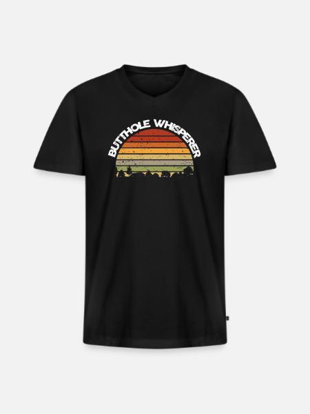 Butthole Whisperer - Men's Premium Organic T-shirt with V-neck - black