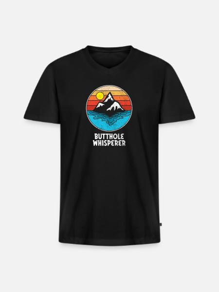 Butthole Whisperer - Men's Premium Organic T-shirt with V-neck - black