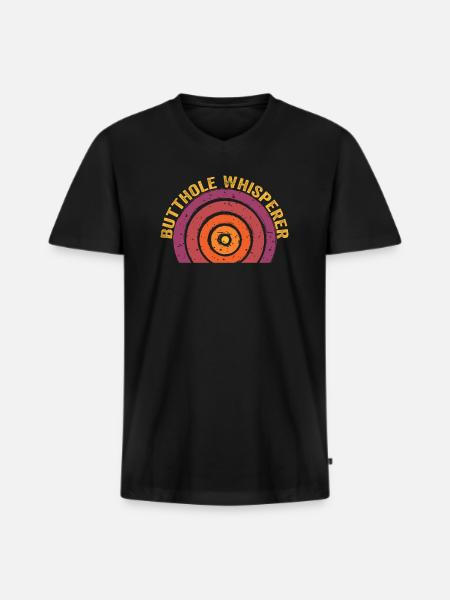Butthole Whisperer - Men's Premium Organic T-shirt with V-neck - black
