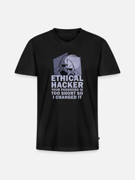 Ethical Hacker Cybersecurity Expertise - Men's Premium Organic T-shirt with V-neck - black