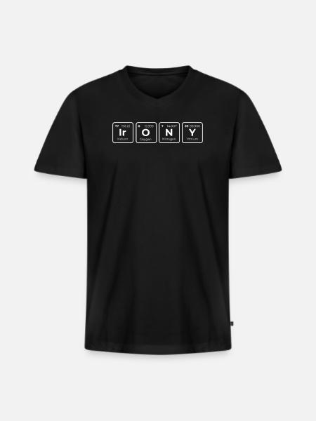 Primary Elements Of Humor Science Irony - Men's Premium Organic T-shirt with V-neck - black