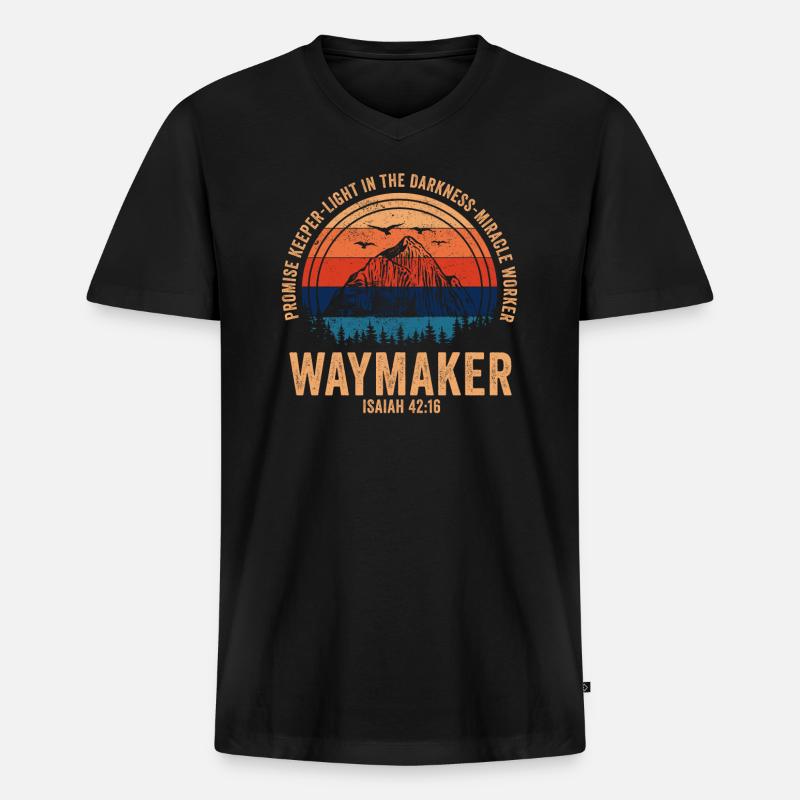 Wegweiser, Versprechenshüter, Wundertäter - Männer Premium Bio T-Shirt mit V-Ausschnitt - Schwarz