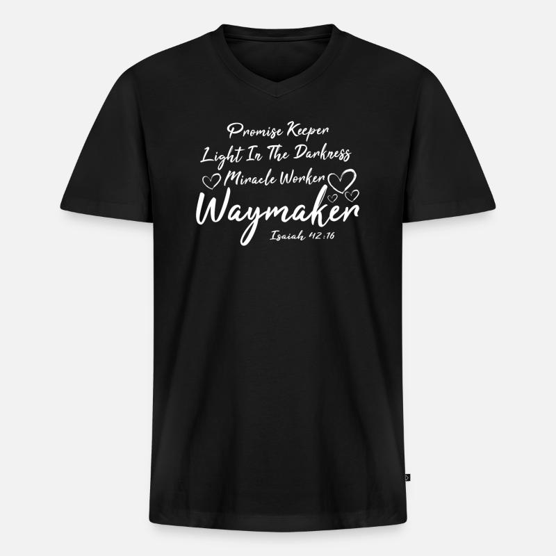 Wegweiser, Versprechenshüter, Wundertäter - Männer Premium Bio T-Shirt mit V-Ausschnitt - Schwarz