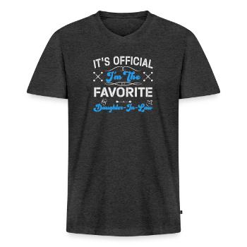 I'm The Favorite Daughter-In-Law - Men's Premium Organic T-shirt with V-neck - heather anthracite - Front - Nico (187cm)