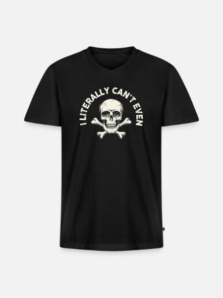 I Literally Cant Even Care - Men's Premium Organic T-shirt with V-neck - black