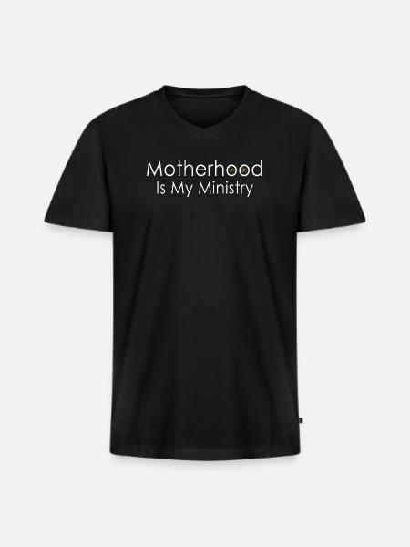 Mutterschaft ist mein Dienst - Männer Premium Bio T-Shirt mit V-Ausschnitt - Schwarz