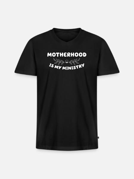 Mutterschaft ist mein Dienst - Männer Premium Bio T-Shirt mit V-Ausschnitt - Schwarz