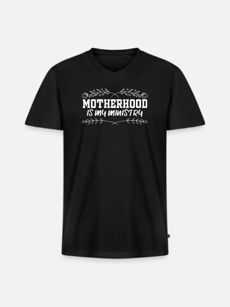 Mutterschaft ist mein Dienst - Männer Premium Bio T-Shirt mit V-Ausschnitt - Schwarz