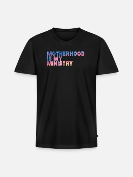 Mutterschaft ist mein Dienst - Männer Premium Bio T-Shirt mit V-Ausschnitt - Schwarz
