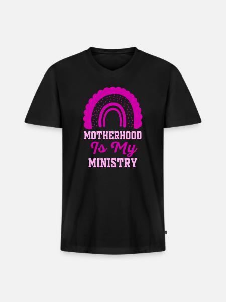 Mutterschaft ist mein Dienst - Männer Premium Bio T-Shirt mit V-Ausschnitt - Schwarz