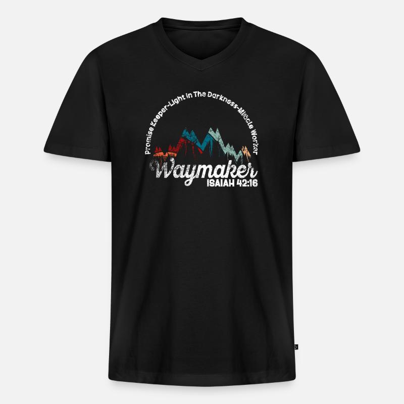 Wegweiser, Versprechenshüter, Wundertäter - Männer Premium Bio T-Shirt mit V-Ausschnitt - Schwarz