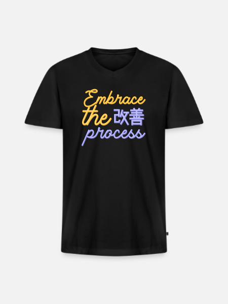 Japanese Kaizen Embrace The Process - Men's Premium Organic T-shirt with V-neck - black