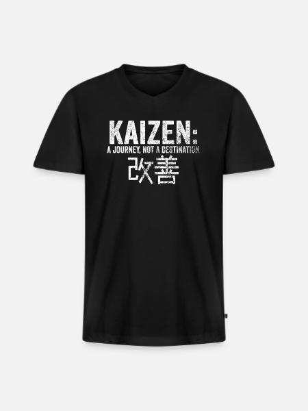 Kaizen A Journey Not A Destination - Men's Premium Organic T-shirt with V-neck - black