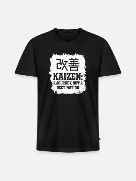 Kaizen A Journey Not A Destination - Men's Premium Organic T-shirt with V-neck - black