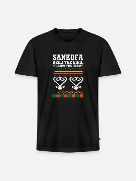 Sankofa Symbol Adinkra Ghana Black - Men's Premium Organic T-shirt with V-neck - black