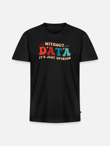 Funny Data Enthusiast Design - Men's Premium Organic T-shirt with V-neck - black