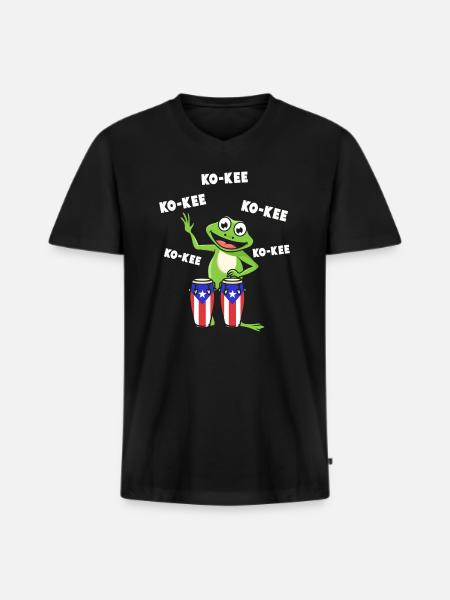 Ko-Kee Frog Playing Guitar Melody - Men's Premium Organic T-shirt with V-neck - black