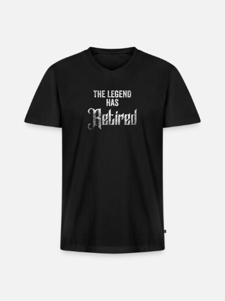 The Legend Has Retired Celebration - Men's Premium Organic T-shirt with V-neck - black