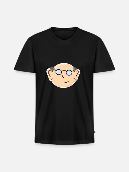 Grandpa drawing gift gift idea grandparents - Men's Premium Organic T-shirt with V-neck - black