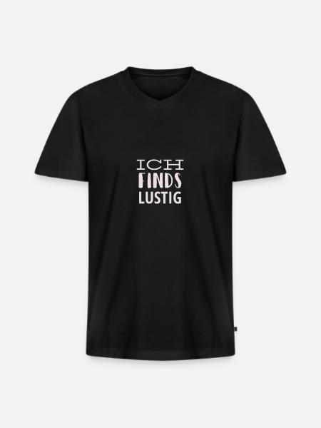 Lustig - Männer Premium Bio T-Shirt mit V-Ausschnitt - Schwarz