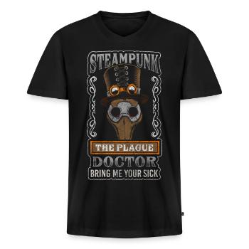 Engrenages mécaniques victoriens - T-shirt encolure en V Premium bio Homme - noir - Devant - Nico (187cm)