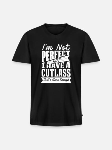 PERFEKT MIT CUTLASS AUTO - Männer Premium Bio T-Shirt mit V-Ausschnitt - Schwarz