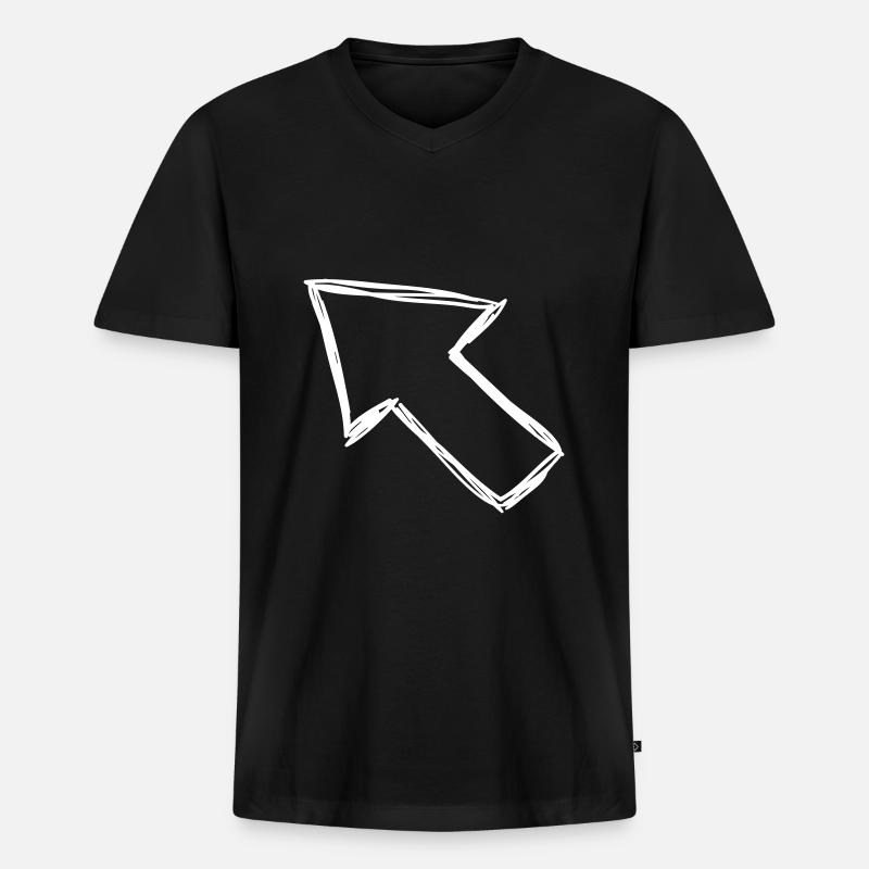 Wegweiser Icon Symbol Pfeil - Männer Premium Bio T-Shirt mit V-Ausschnitt - Schwarz