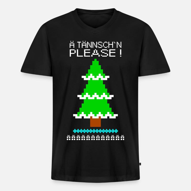 ä tännsch´n please - Männer Premium Bio T-Shirt mit V-Ausschnitt - Schwarz