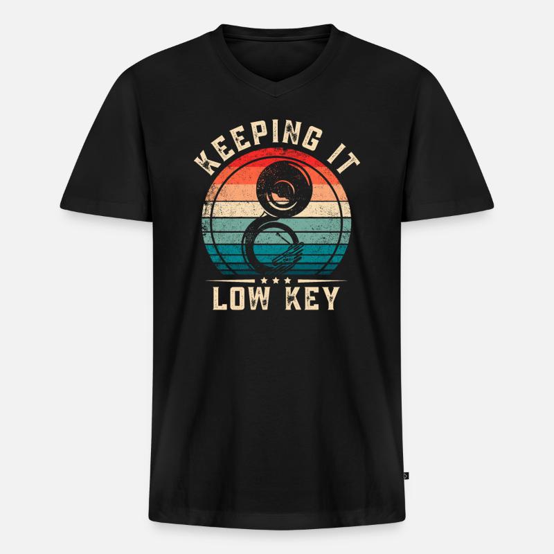 Sousaphon Tuba Blasmusik Blaskapelle - Männer Premium Bio T-Shirt mit V-Ausschnitt - Schwarz