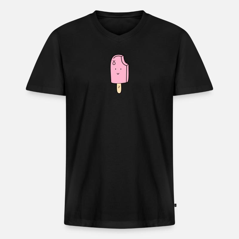 Eis, das lächelt - Männer Premium Bio T-Shirt mit V-Ausschnitt - Schwarz