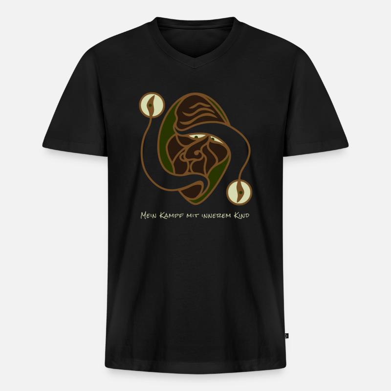Kampf Mit Innerem Kind - Männer Premium Bio T-Shirt mit V-Ausschnitt - Schwarz