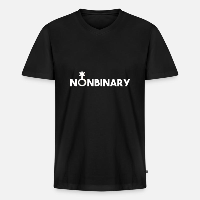 Non-binary non-binary non-binary gender symbol - Men's Premium Organic T-shirt with V-neck - black