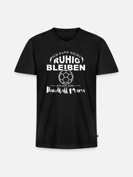 Handball Shirt-Stay calm - Men's Premium Organic T-shirt with V-neck - black